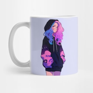 Anime Dreamer Sad Girl Hooded Mug
